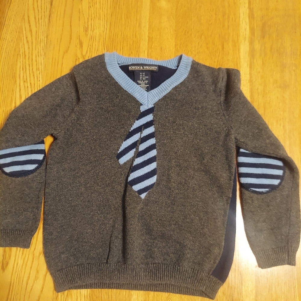Bowen And Wright Boys Gray and Blue Sweater Size 4t